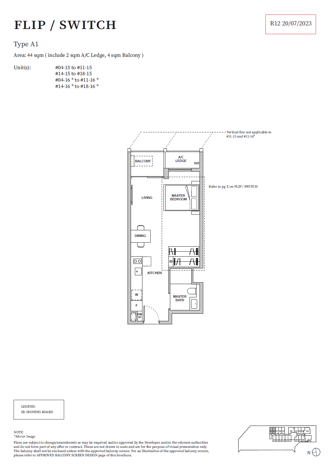 TMW Maxwell Floor Plan - 1 Bedroom Flip'Switch - A1