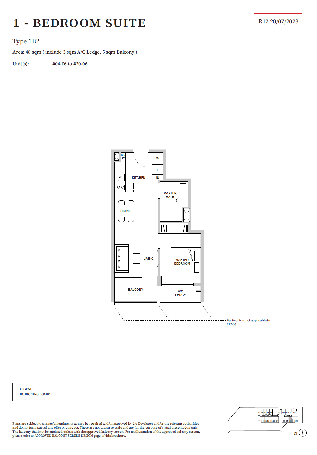 TMW Maxwell Floor Plan - 1 Bedroom Suite - 1B2